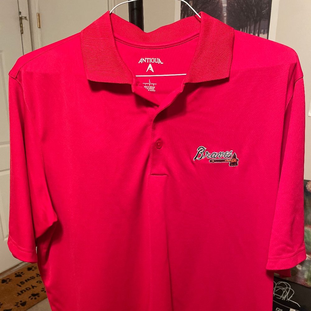 Atlanta Braves Antigua Polo Red Large